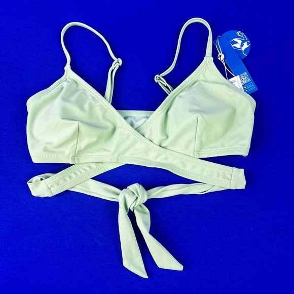 👙🆕 NWT |•CUPSHE•| Mint Green Wrap Bikini Top - Picture 1 of 8